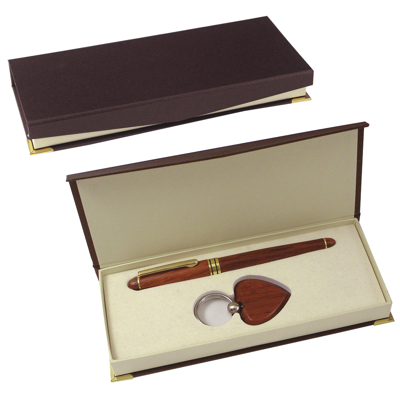 Laser Engraved Three Piece Pen & Pencil Gift Set with Cherry Wood Box